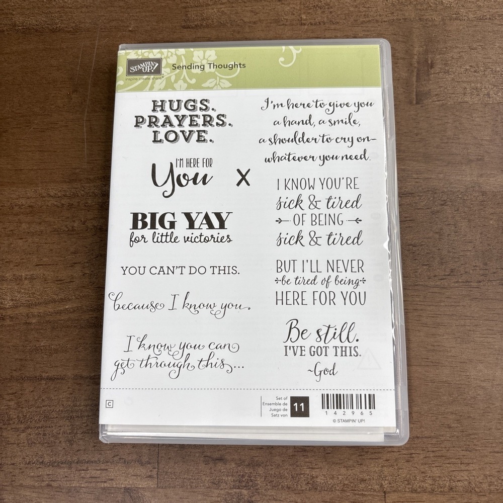 Stampin' Up! Sending Thoughts Stamp Set Cling Phrases Sentiments 142965